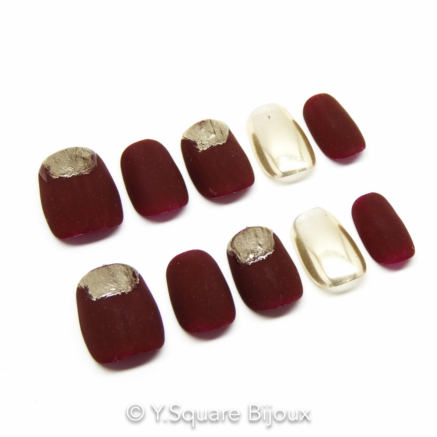 < Brut> Y.Square Press On Nails / Faux Ongles Réutilisables