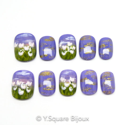 < Tulipes > Y.Square Press On Nails / Faux Ongles Réutilisables