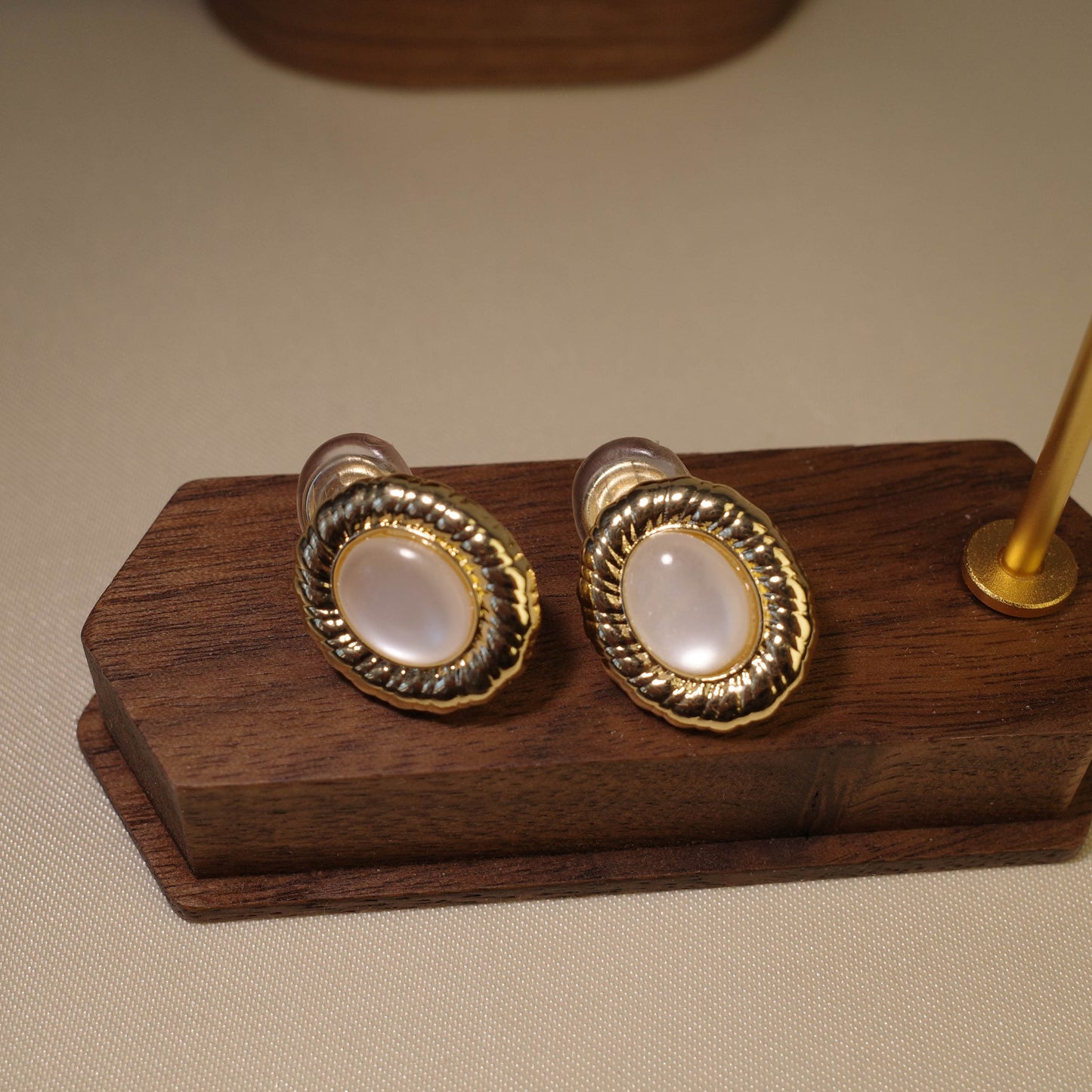 Satin Shell Clip-On Earrings