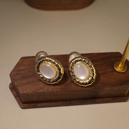 Satin Shell Clip-On Earrings