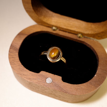 Amber Apollo Jewelry 4-Piece Set (3 Rings + 1 Necklace)