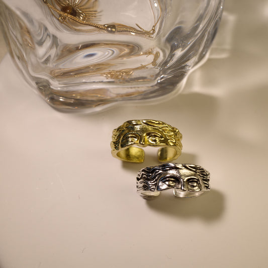 Venus Half-Face Adjustable Ring (Gold & Silver)