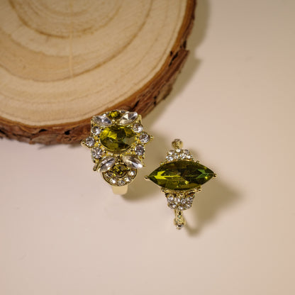 Emerald Brilliance Zircon Ring 2-Piece Set