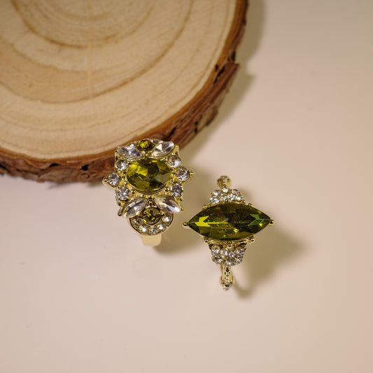 Emerald Brilliance Zircon Ring 2-Piece Set