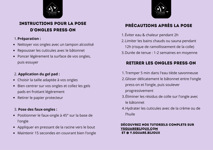 <Glacier> Y.Square Ongles Press On / Faux Ongles réutilisables