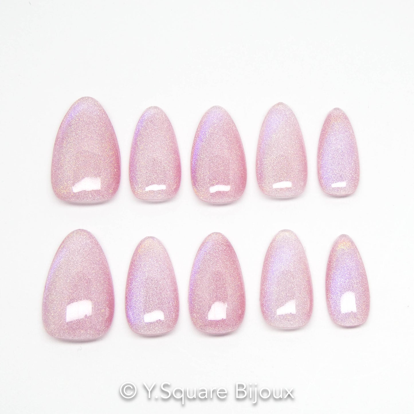 < Arc en ciel > Y.Square Faux Ongles Fait Main Réutilisables