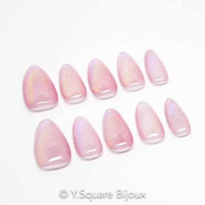 < Arc en ciel > Y.Square Faux Ongles Fait Main Réutilisables