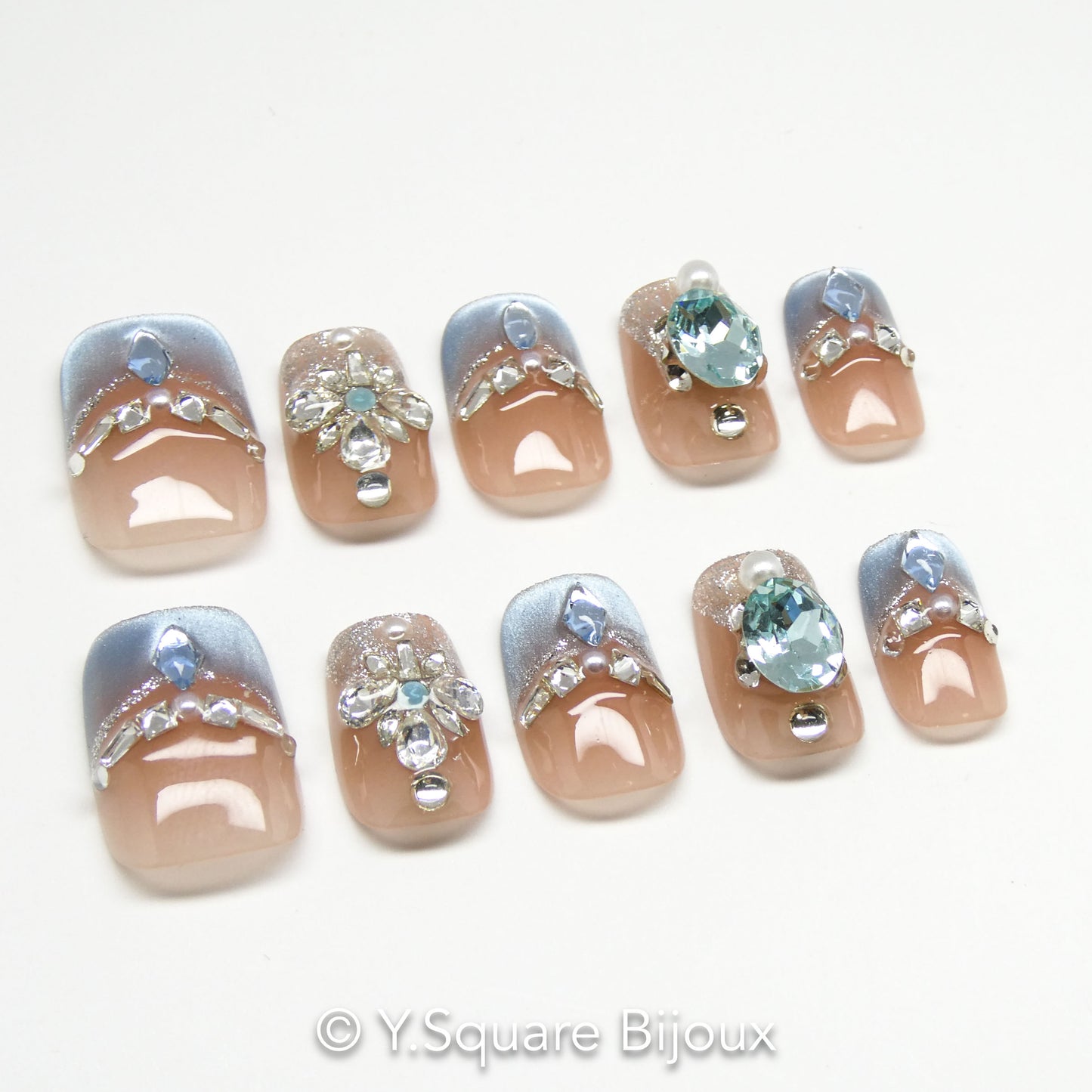 <Glacier> Y.Square Ongles Press On / Faux Ongles réutilisables