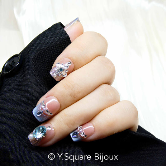 <Glacier> Y.Square Ongles Press On / Faux Ongles réutilisables