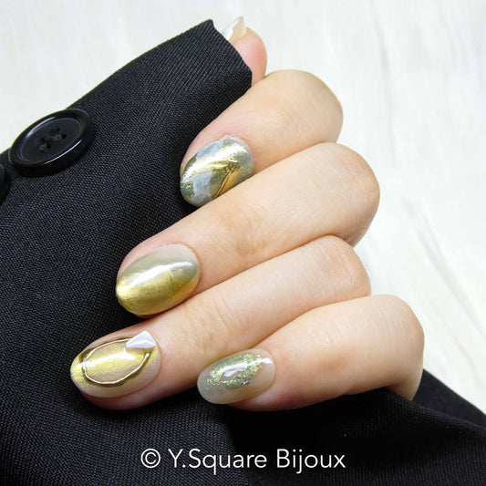 <La fille aux cheveux de lin> Y.Square Ongles Press On / Faux Ongles réutilisables