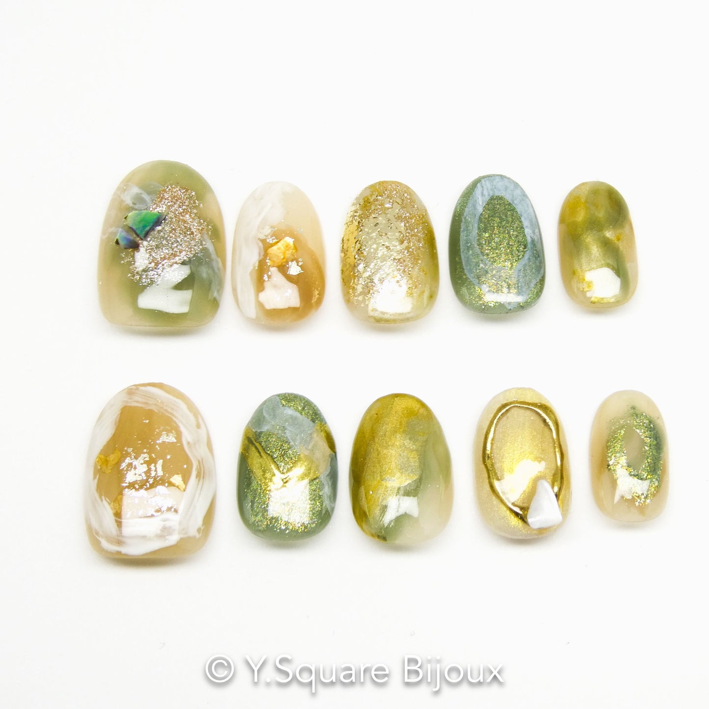 <La fille aux cheveux de lin> Y.Square Ongles Press On / Faux Ongles réutilisables