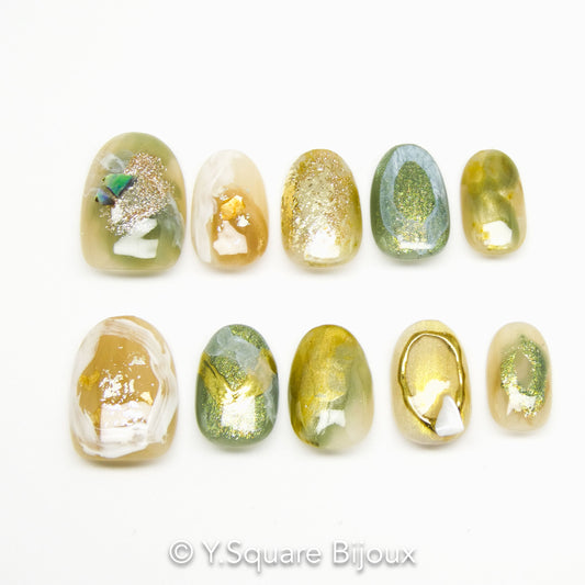 <La fille aux cheveux de lin> Y.Square Ongles Press On / Faux Ongles réutilisables