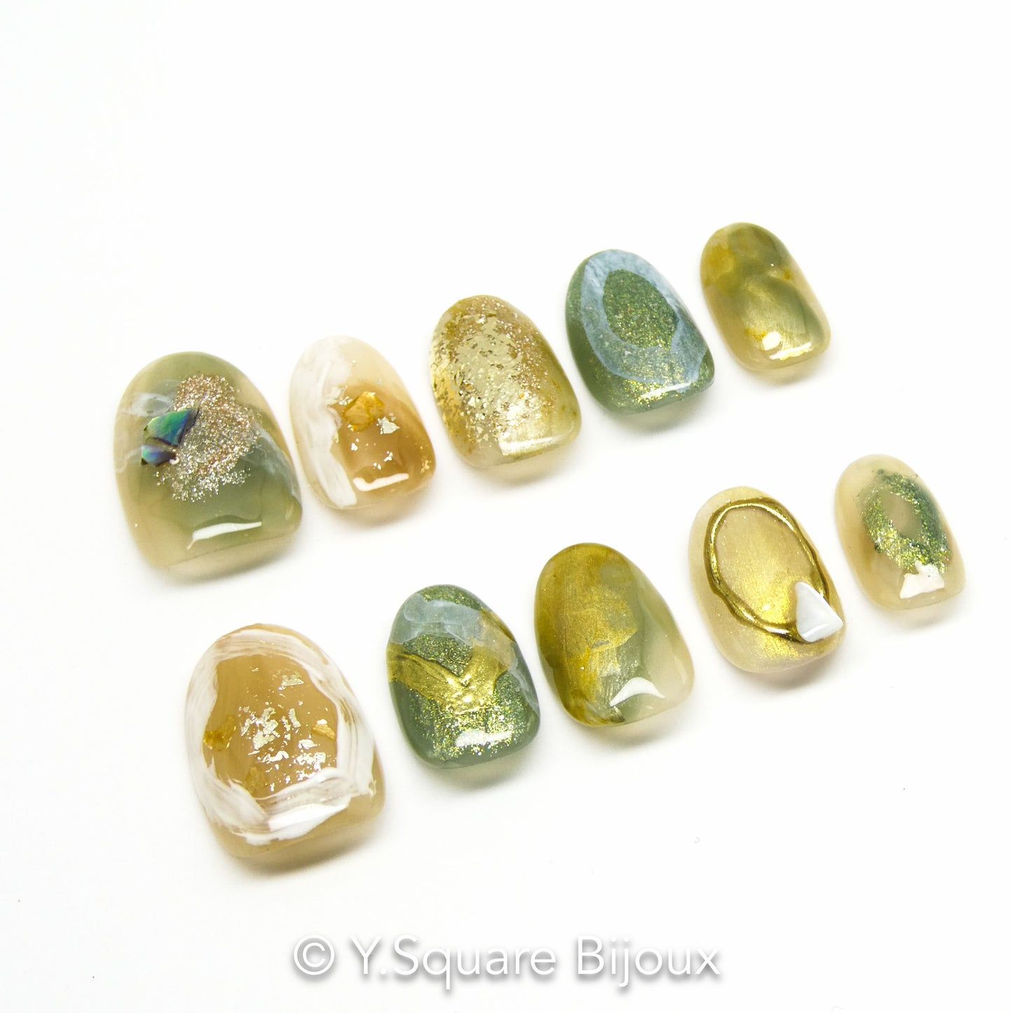 <La fille aux cheveux de lin> Y.Square Ongles Press On / Faux Ongles réutilisables