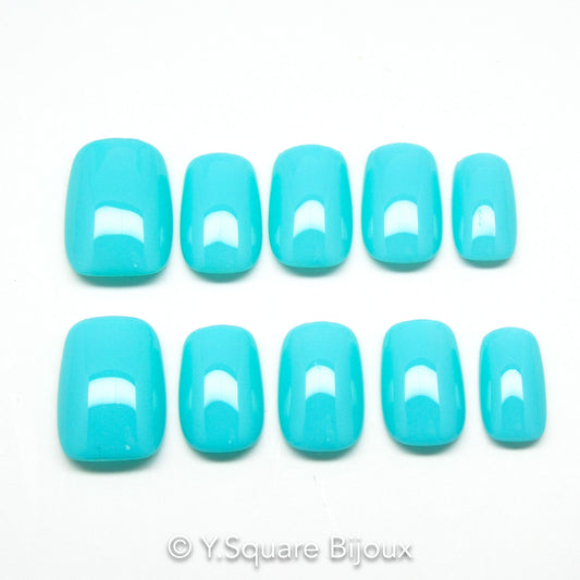< Lagoon > Y.Square Faux Ongles Fait Main Réutilisables