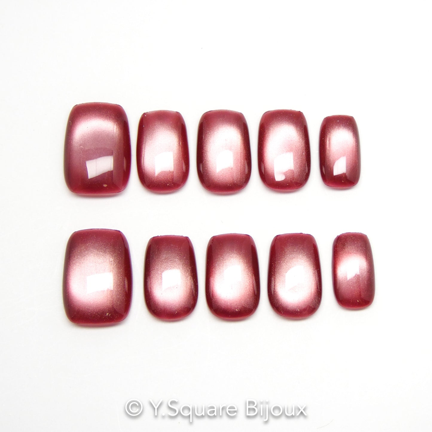 < Elle > Y.Square Faux Ongles Fait Main Réutilisables