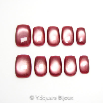 < Elle > Y.Square Faux Ongles Fait Main Réutilisables