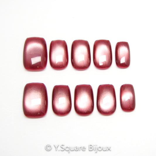 < Elle > Y.Square Faux Ongles Fait Main Réutilisables