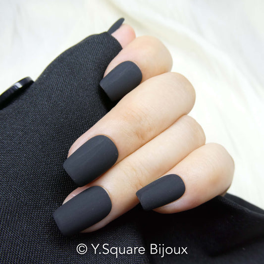 <Matte Noir> Y.Square Ongles Press On / Faux Ongles réutilisables