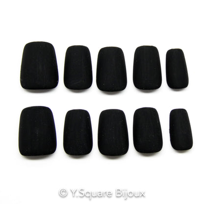<Matte Noir> Y.Square Ongles Press On / Faux Ongles réutilisables