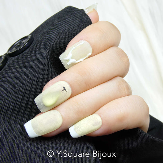 <Poire Glacée> Y.Square Ongles Press On / Faux Ongles réutilisables