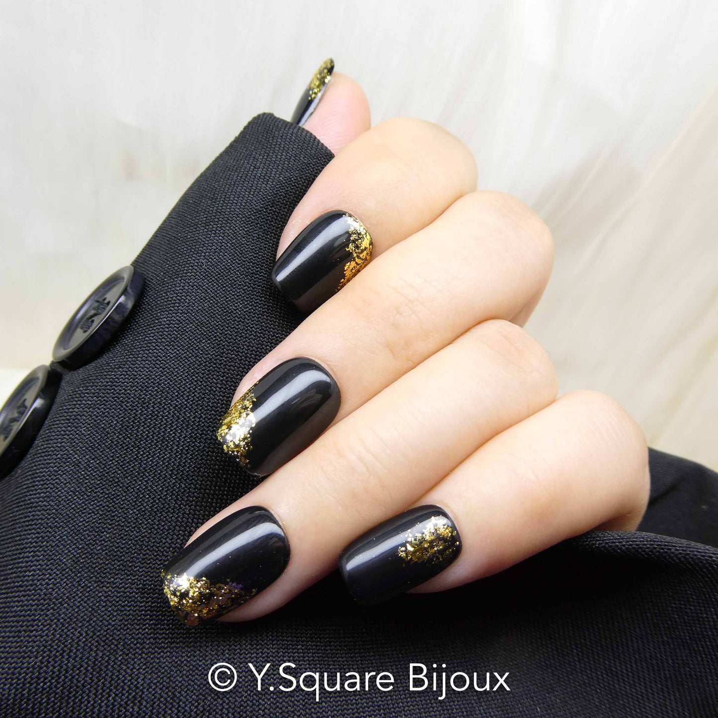< Truffle > Y.Square Faux Ongles Fait Main Réutilisables