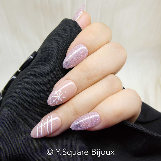 < Vanilla Cupcake > Y.Square Faux Ongles Fait Main Réutilisables