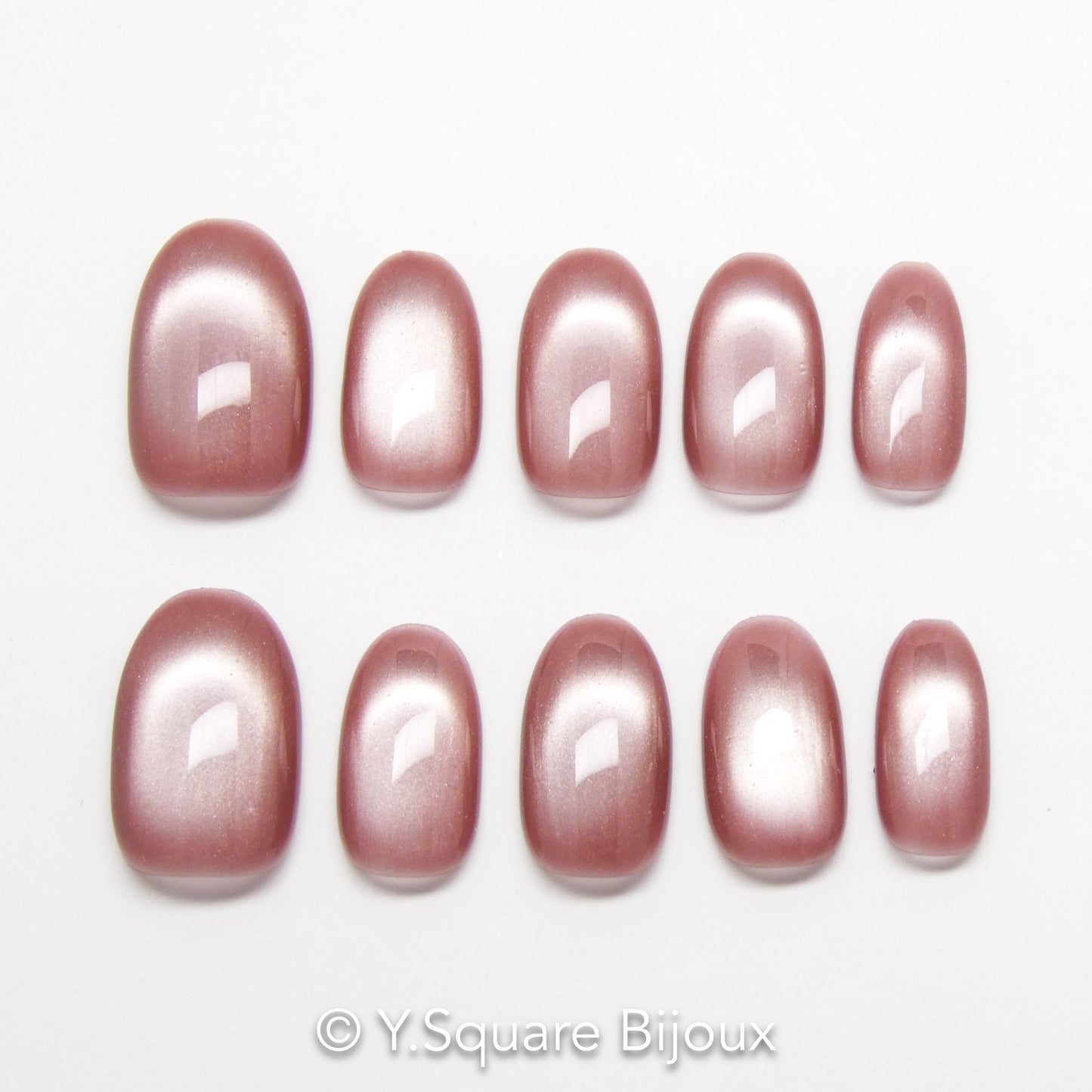 < Satin > Y.Square Faux Ongles Fait Main Réutilisables