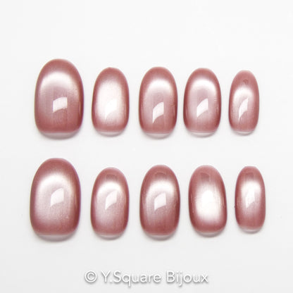 < Satin > Y.Square Faux Ongles Fait Main Réutilisables