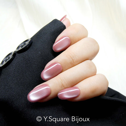 < Satin > Y.Square Faux Ongles Fait Main Réutilisables